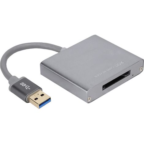 Lecteur de cartes SD avec interface USB 3.0, double emplacement pour cartes, compatible avec les cartes XQD, transfert de données haute vitesse, compatibilité universelle, conception ultra-compacte, t (1/2)