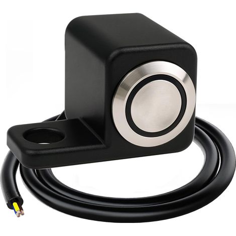 Bleu 12-24V/5A Moto VTT Interrupteur à Bouton-Poussoir IP67 Étanche Phare Danger Frein Brouillard Marche/ARRÊT Interrupteurs(Droite L)