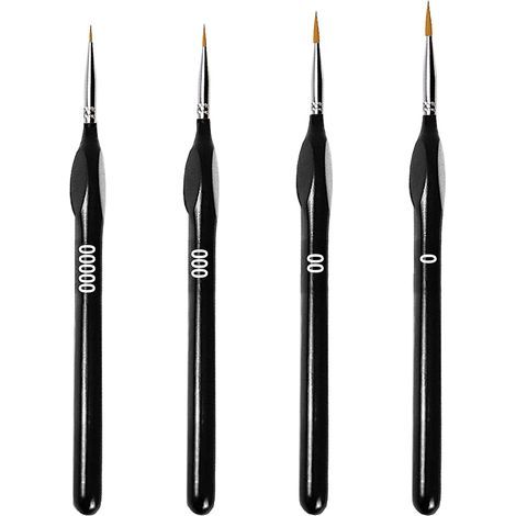 Lot de 4 Pinceaux à Poils Fins pour Peinture, Acrylique, Peinture à L'huile, Modélisme, Peinture par Numéro (1/3)