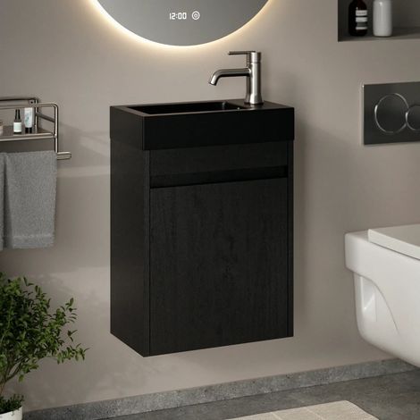 Gäste-WC-Möbel Elen – 40 cm – Schwarze Eiche - Schwarzes (1/5)