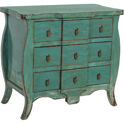 Recibidor de madera azul 90x48x80h cm