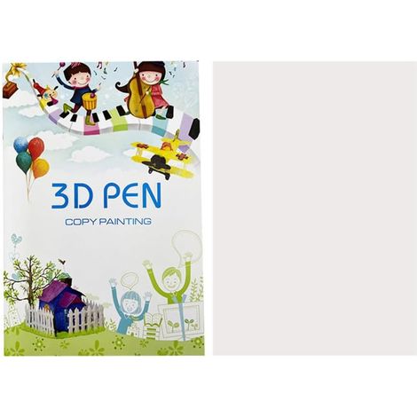 Livre de Dessin pour Stylo 3D avec 40 Modèles de Pochoirs Réutilisables et Plaque Transparente en PVC, Album de Peinture Graffiti pour Imprimante 3D, Cadeau Anniversaire Fille 6 8 10 Ans, 1pc (1/5)