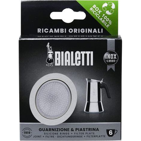 Set Guarnizioni PZ.1 + 1 Filtro per Caffettiera Acciaio 6 Tazze 3 Blister (1/2)