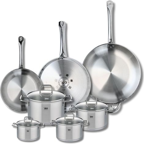 Ensemble de 3 Poêles de cuisson 24, 28 et 32 cm et 4 faitouts 12, 14, 16 et 20 cm Elo Profi Citrin (1/5)