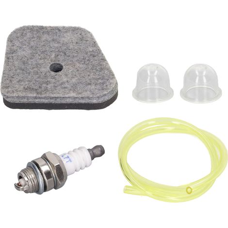 Kit en alliage d'aluminium comprenant bougie d'allumage, filtre à air, durite d'essence et poire d'amorçage pour tronçonneuses Stihl FS90, FS100, FS110 et FS130 (1/5)