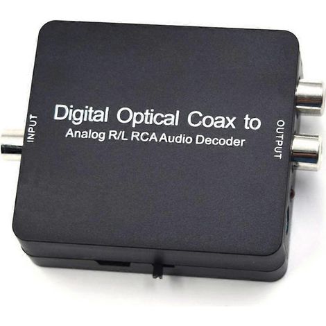 Convertisseur audio numérique-analogique PCM DAC, adaptateur Toslink coaxial/optique vers RCA canal gauche/droit avec entrée SPDIF 192 kHz, compatible avec les téléviseurs et la PS5. (1/5)