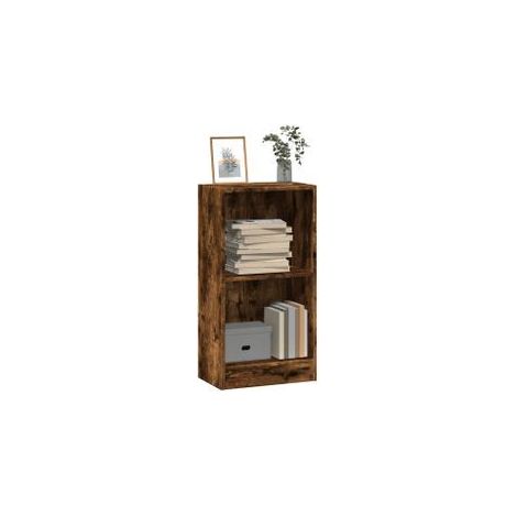 Bibliothèque chêne fumé 40x24x76 bois d'ingénierie (1/5)