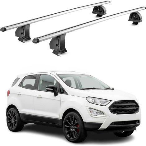 OMAC Aluminium Dachträger Querträger für Ford Ecosport (Ohne Dachreling) 2014-2023 – TÜV / DIN 75302:2019 – Abschließbar – T-Nut – Max. 75 kg – 2 Stangen – Silber (1/5)