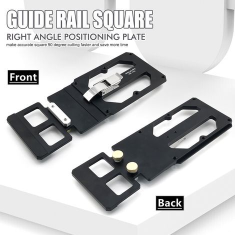 plaque de positionnement à angle droit pour scie circulaire sur rail Plaque de positionnement à angle droit en alliage d'aluminium pour scie circulaire à bois sur rail, compatible avec les rails de gu (1/5)