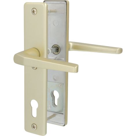 Alpertec Schutzbeschlag Tira Drücker/Knopf Aluminium neusilber 92 mm Türbeschläge