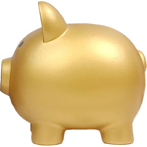 Tirelire Cochon - Plastique Doré Grande Capacité - Design Animé Pour Adolescents - 1 Pièce (1/5)