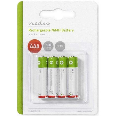 Batería Recargable Ni-Mh Aaa Lr03 - 1,2 V - 950 Mah - 4 Piez