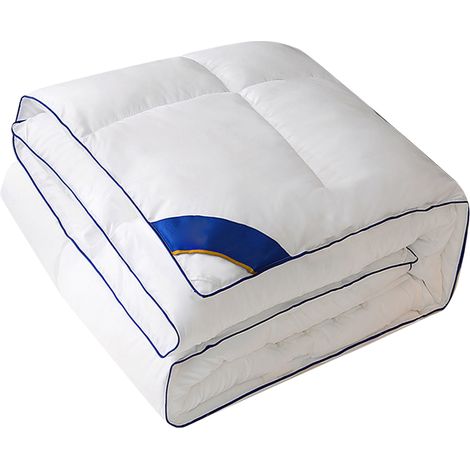 Couette en fibres synthétiques confortables et douces pour la peau, idéale pour les hôtels, les complexes hôteliers et la maison. Blanche, 200 x 230 cm / 2,19 x 2,52 yd, 2,5 kg. (1/5)