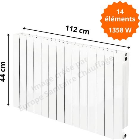 Radiateur aluminium horizontal H.44 x 112 cm VIP 350 Deville 1358 W (1/5)