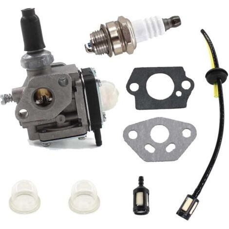 Kit de carburateur pour débroussailleuse Kawasaki TH43 TH48 KBH48A – Bougie d'allumage – Filtre à essence – Tuyau – Joints inclus (1/5)