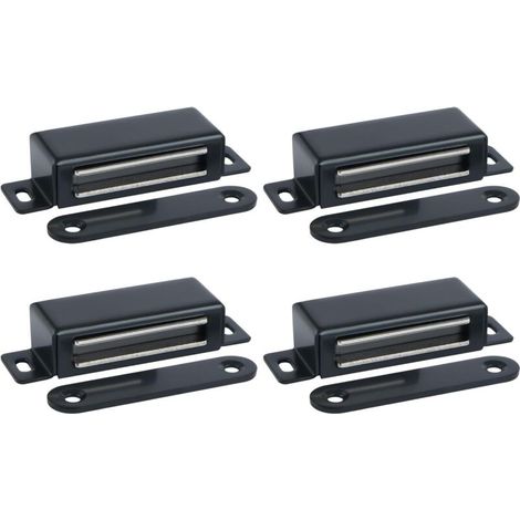 4 Pièces Aimant Porte Placard 7 CM pour Porte de Placard de Cuisine, Loquet de Porte Magnétique Aimant Meuble Fermeture pour Tiroir, Armoire, en Acier Inoxydable (1/5)