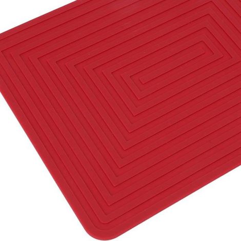 Tapis de Séchage- Rouge- Silicone- Antidérapant- Résistant à la Chaleur - Égouttoir Vaisselle - Cuisine - Convient pour t (1/5)