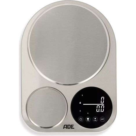 Bilancia da cucina doppia, di precisione e standard, fino a 500 g/fino a 5 kg, 23 x 16 x 3 cm, acciaio inox / ADE (1/5)