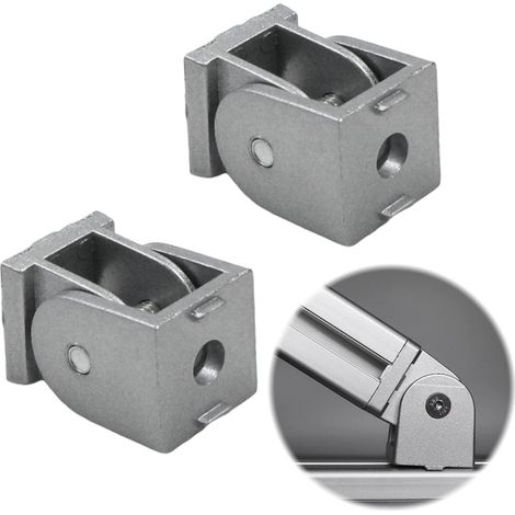 Conector de esquina abatible, de dos piezas, ajustable, de aleación de zinc con seis ranuras, bisagra móvil con rango de rotación de 180°. (1/5)