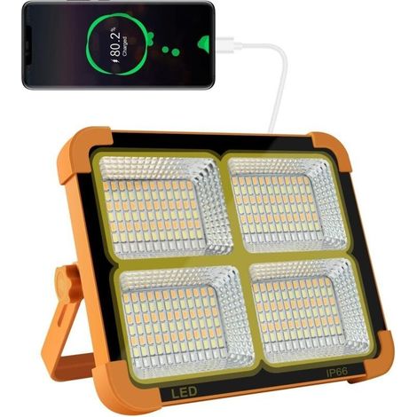 Projecteur LED rechargeable 100 W 10 000 lm – Lanterne portable batterie 16 500 mAh – Étanche IP66 pour chantiers, camping et activités en extérieur (1/5)