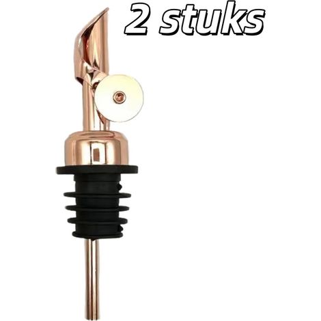 Lot de 2 - Verseur à vin automatique en acier inoxydable - Durable et facile à retirer - Ustensile de cuisine - Or rose (1/5)