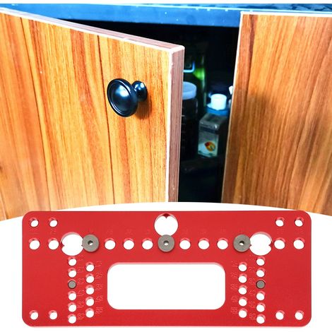 Gabarit de perçage pour manche en alliage d'aluminium, outil de menuiserie, guide de perçage, ouvre-trous, poinçonneuse, rouge 08610B (1/5)