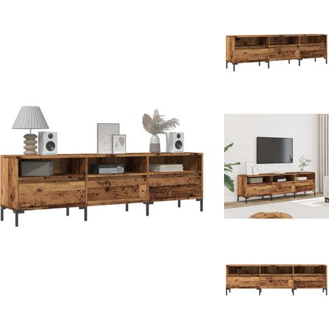 Meuble TV vieux bois 150x30x44,5 cm bois d'ingénierie - Meuble TV - Meubles TV - Banc TV - Buffet TV (1/5)
