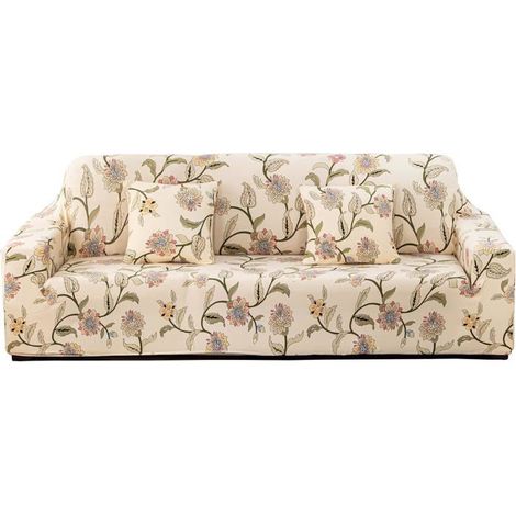 Housse Canape,Housse De Canapé D'Angle Housse De Canapé Extensible 1/2/3/4 Places Jacquard Revêtement De Canapé(Fleurs,Houss[CA79] (1/5)