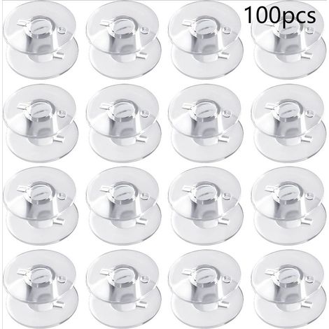 EASYCOMFORT 100 Bobines de Canette en Plastique Transparent pour Machine à Coudre Brother Singer Janome Kenmore et Autres Modèles (1/5)