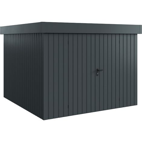 Hörmann Ecostar Metall-Gerätehaus "Euroline Trend" mit Flachdach EFD 10, anthrazitgrau, 262 x 262 cm, 2-flüglige Tür