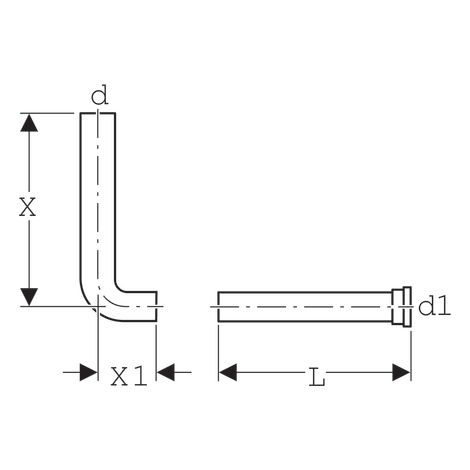 Coude de chasse Geberit 90°, 28 cm, pour structure de paroi épaisse Ø50mm - Geberit (1/3)