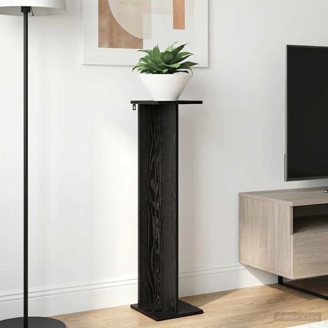 vidaXL Plant Stand 2 pcs Black Oak 25 x 25.5 x 100.5 cm