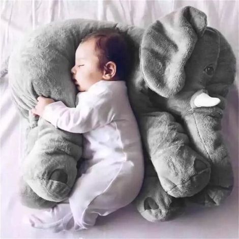 pair Oreiller en Peluche - Mode - Éléphant - 50x60 cm - Gris - Matériau de Haute Qualité (1/4)