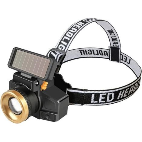 Solaire tête forte portant une lampe frontale, LED accueil extérieur nuit ride Night Fishing solaire rechargeable (1/5)