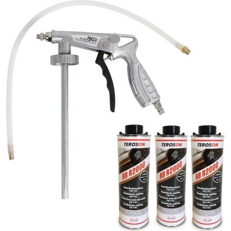 Oc-Pro – Pistolet extrudeur à Blackson insonorisant – Flexible 500 mm – Lot de 3 cartouches 1 kg noir – Pour textures épaisses et fines - rb2000