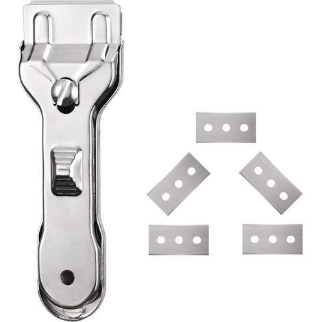 Herdplattenschaber mit Ersatzklinge, Schaber für Glas und Keramik, schonend für Oberflächen (1/5)