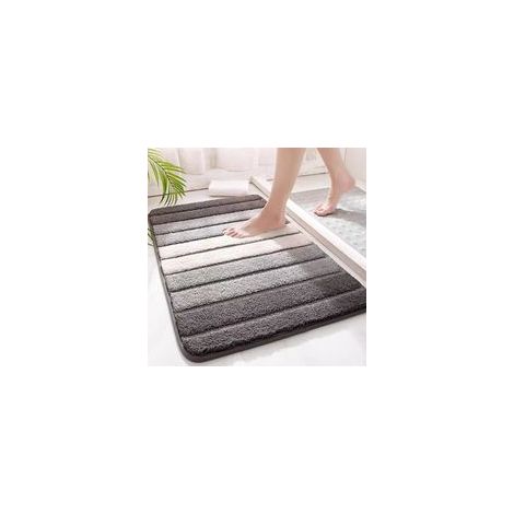 Tapis de bain antidérapant en microfibre grise (1/5)
