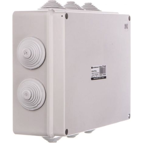 Scatola ermetica industriale n/t 249x198x81mm con 10 pressacavi IP55 grigio 2716-02