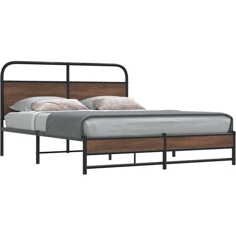Cadre de lit sans matelas-Structure de lit 150x200 cm chêne marron 606788 (1/5)
