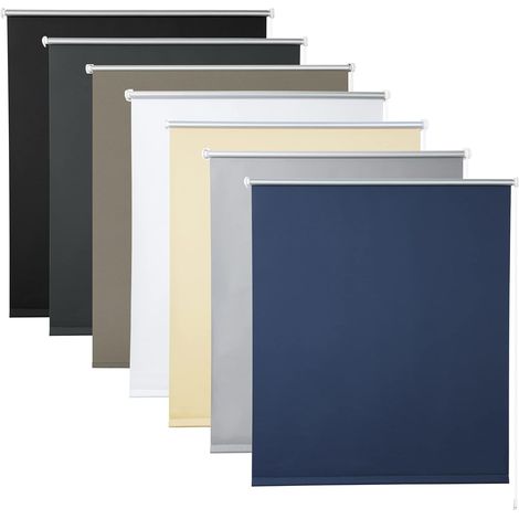 WOLTU Estor Enrollable Translúcido Liso Estor Opaco para Ventana Persiana Térmica Opaca Protección UV y Sol sin Perforación 110x160 cm Azul
