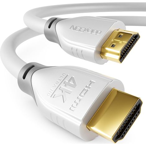 Câble HDMI 2m 4K@60Hz 2K@165Hz avec ARC Ethernet UHD HDR 3D 18Gbps Câble HDMI pour Barre de Son Téléviseur Blu-Ray Beamer Ordinateur Portable TV PS4 PS5 Console PC Moniteur - Blanc Gris (1/5)