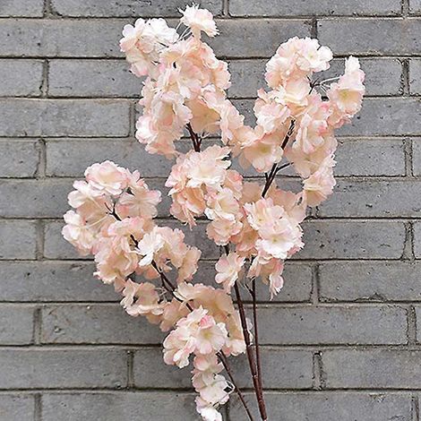 Cerisier artificiel rose Sakura, branche en soie, fleurs artificielles à faire soi-même, 120 cm, décoration murale florale pour mariage, maison et extérieurChampagne (1/5)