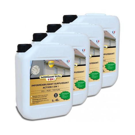 Guard Industrie – Imperméabilisant hydrofuge 4 en 1 20L – Protection contre l'humidité et les salissures – Résistance aux UV et au gel – Multi-supports extérieurs (1/5)