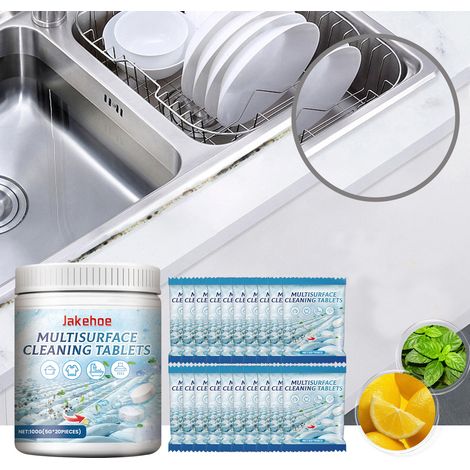 Brausetabletten zur Reinigung verschiedener Oberflächen wie Herdplatten, Fliesen, Badezimmer und Küchen – 100 g (5 g x 20 Tabletten) zur Entfernung von Schimmel und Schmutz. -- BIEMMEDUE (1/5)