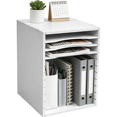 Organiseur de bureau réglable à 11 compartiments - Bacs de rangement - Corbeille à courrier - Porte-documents - Bac à papier A4 - Compartiment de rangement - Classeur de documents - Trieur de bureau (1/5)