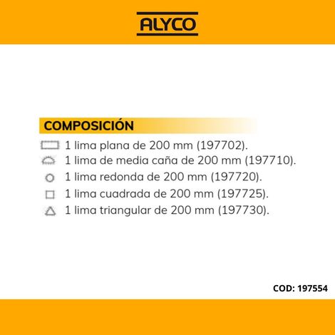 JUEGO 5 LIMAS D/BASTO 200 MM B/NYLON