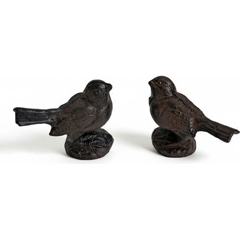 Ensemble 2 oiseaux fonte 10x4x8cm