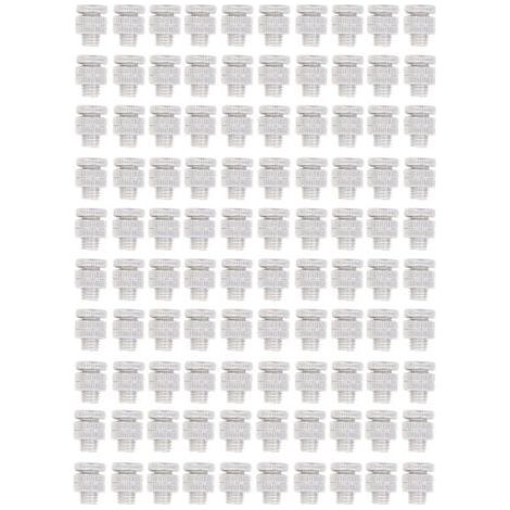 100 connecteurs de clôture électrique extérieure en alliage d'aluminium, vis à fente filetée de 0,8 cm (1/5)
