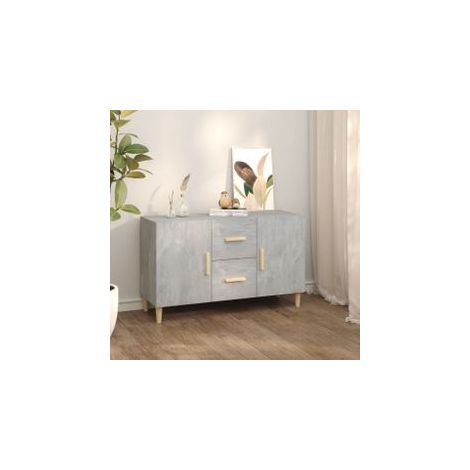 Buffet gris béton 100x36x60 bois d'ingénierie (1/5)