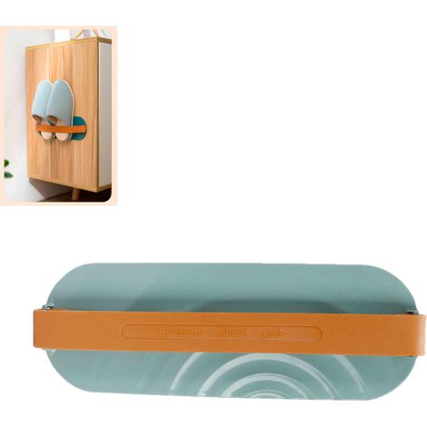 Étagère murale à chaussures et pantoufles avec rangement et égouttoir pour salle de bain (1/5)